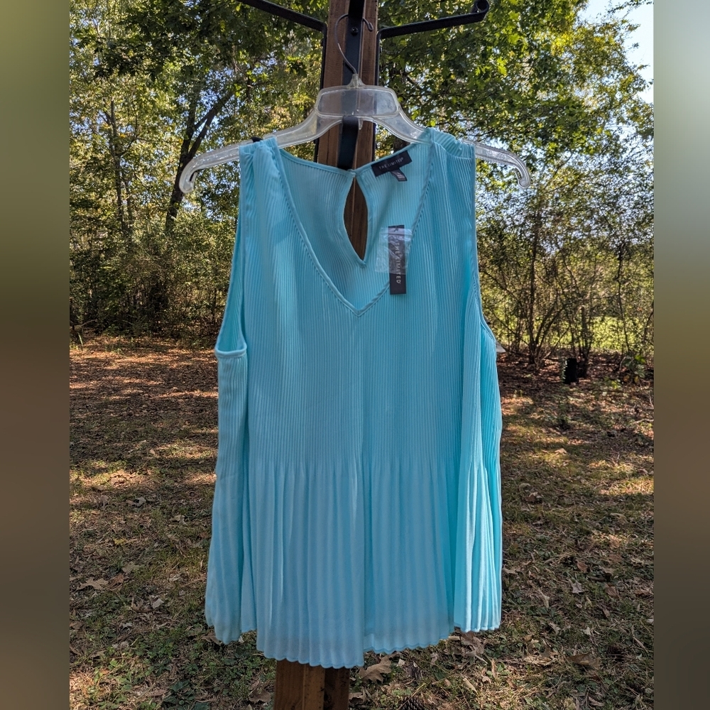 🌟NWT The Limited Baby Blue Super Stretch Soft Ribbed Key Hole Top